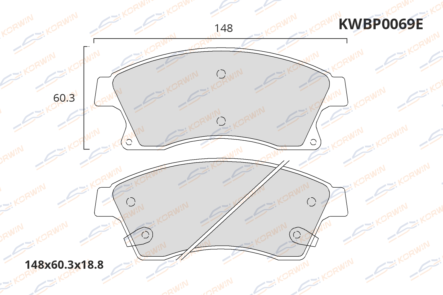 Колодки тормозные дисковые KORWIN ECOLine KWBP0069E