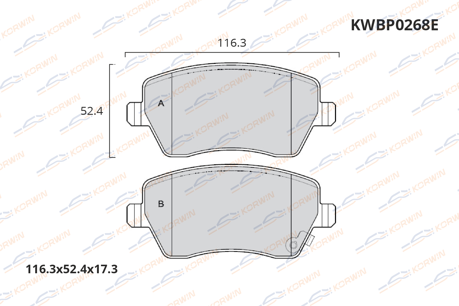 Колодки тормозные дисковые KORWIN ECOLine KWBP0268E
