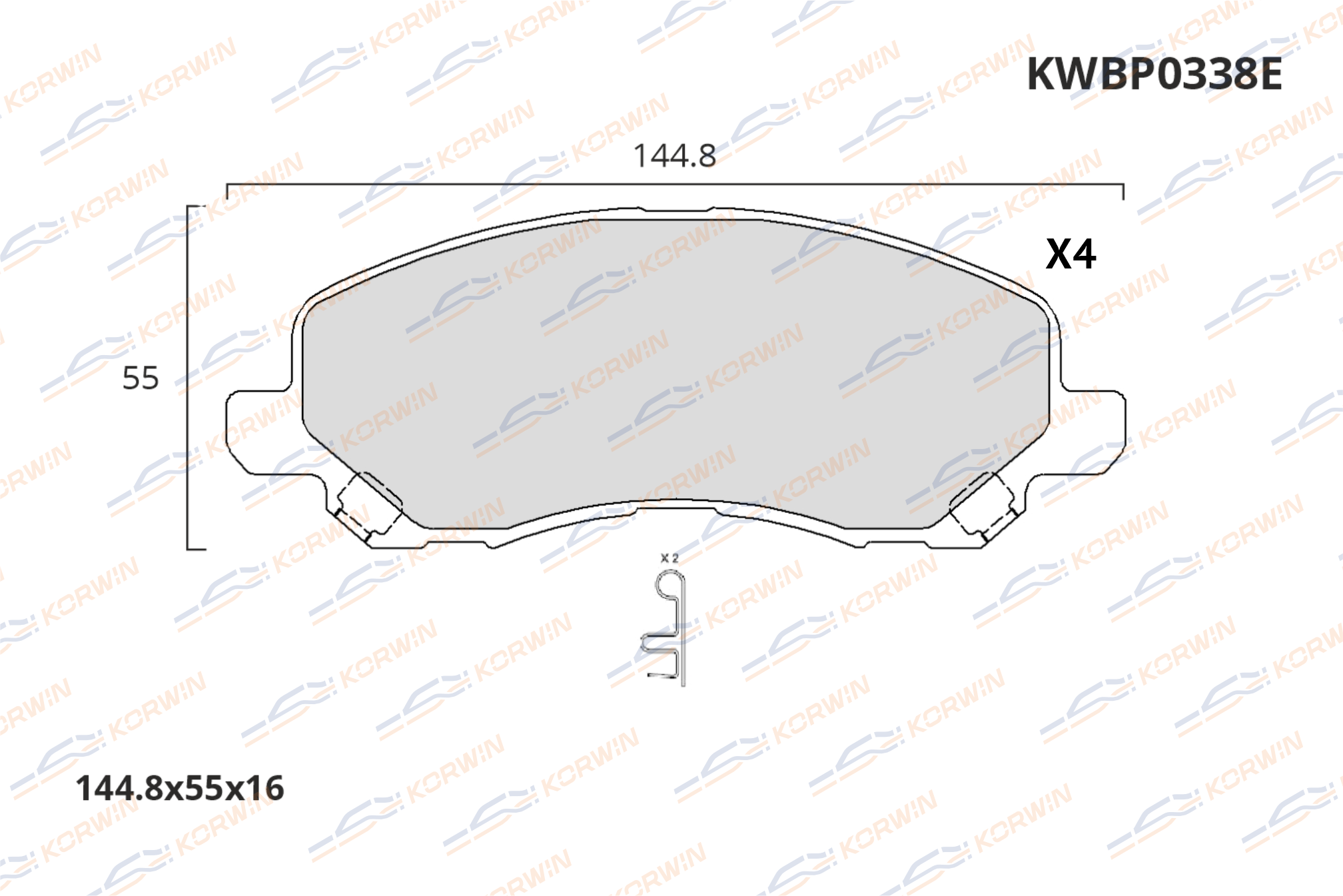 Колодки тормозные дисковые KORWIN ECOLine KWBP0338E