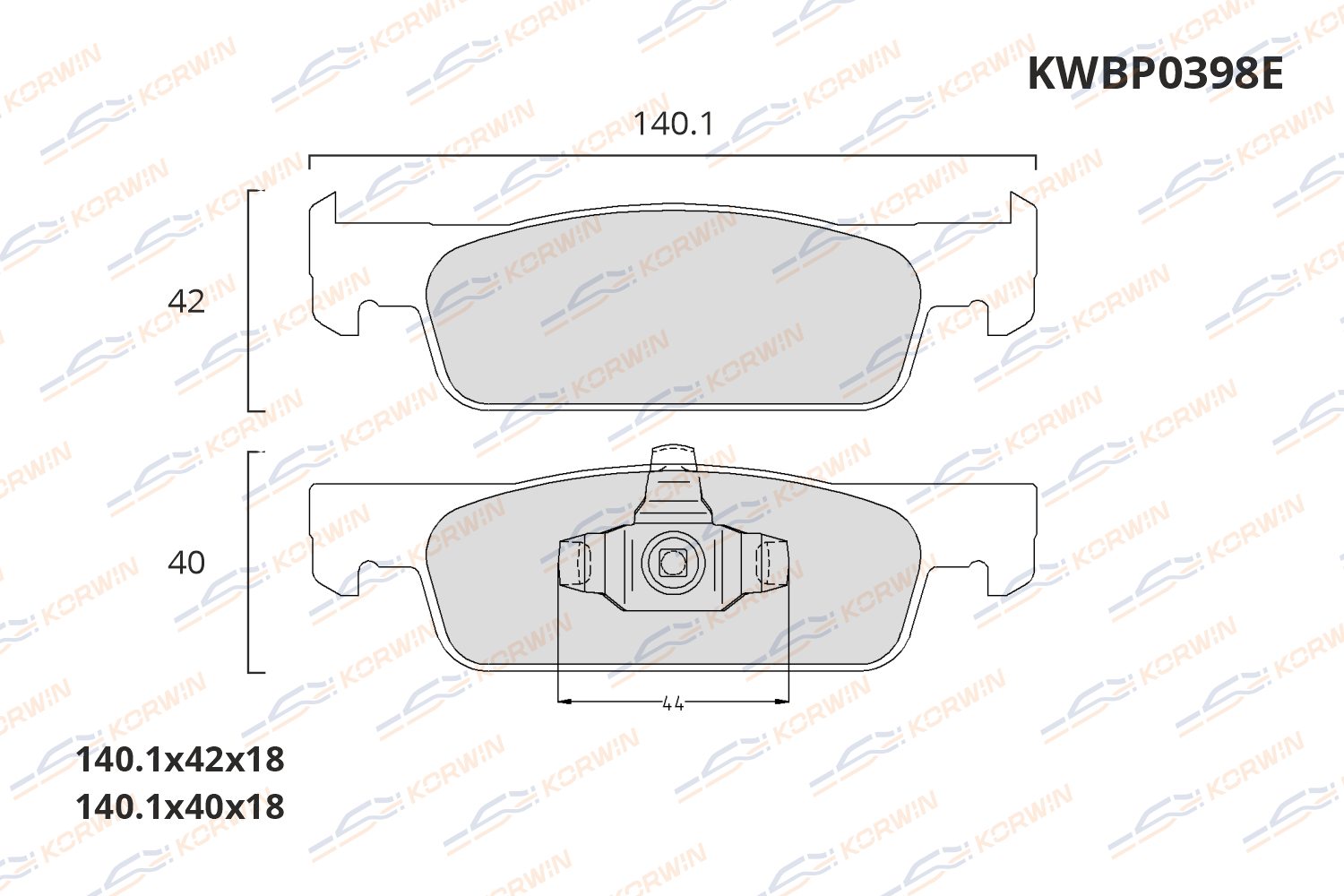 Колодки тормозные дисковые KORWIN ECOLine KWBP0398E