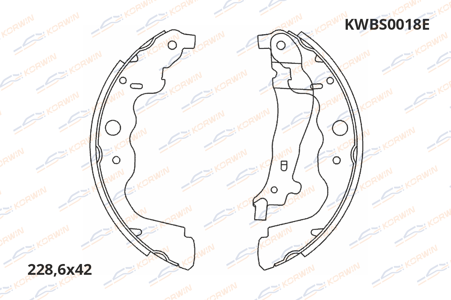 Колодки тормозные барабанные KORWIN ECOLine KWBS0018E