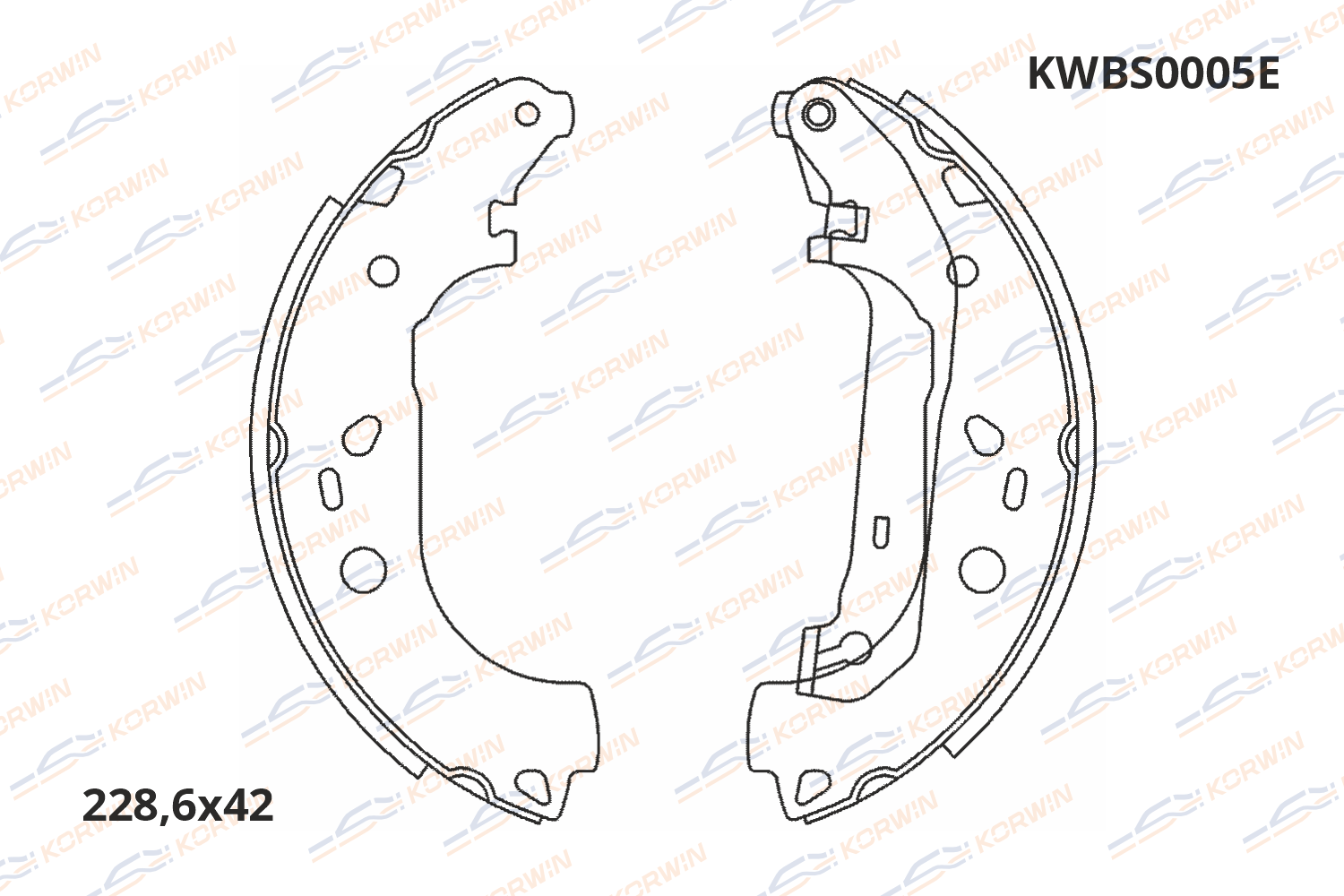 Колодки тормозные барабанные KORWIN ECOLine KWBS0005E