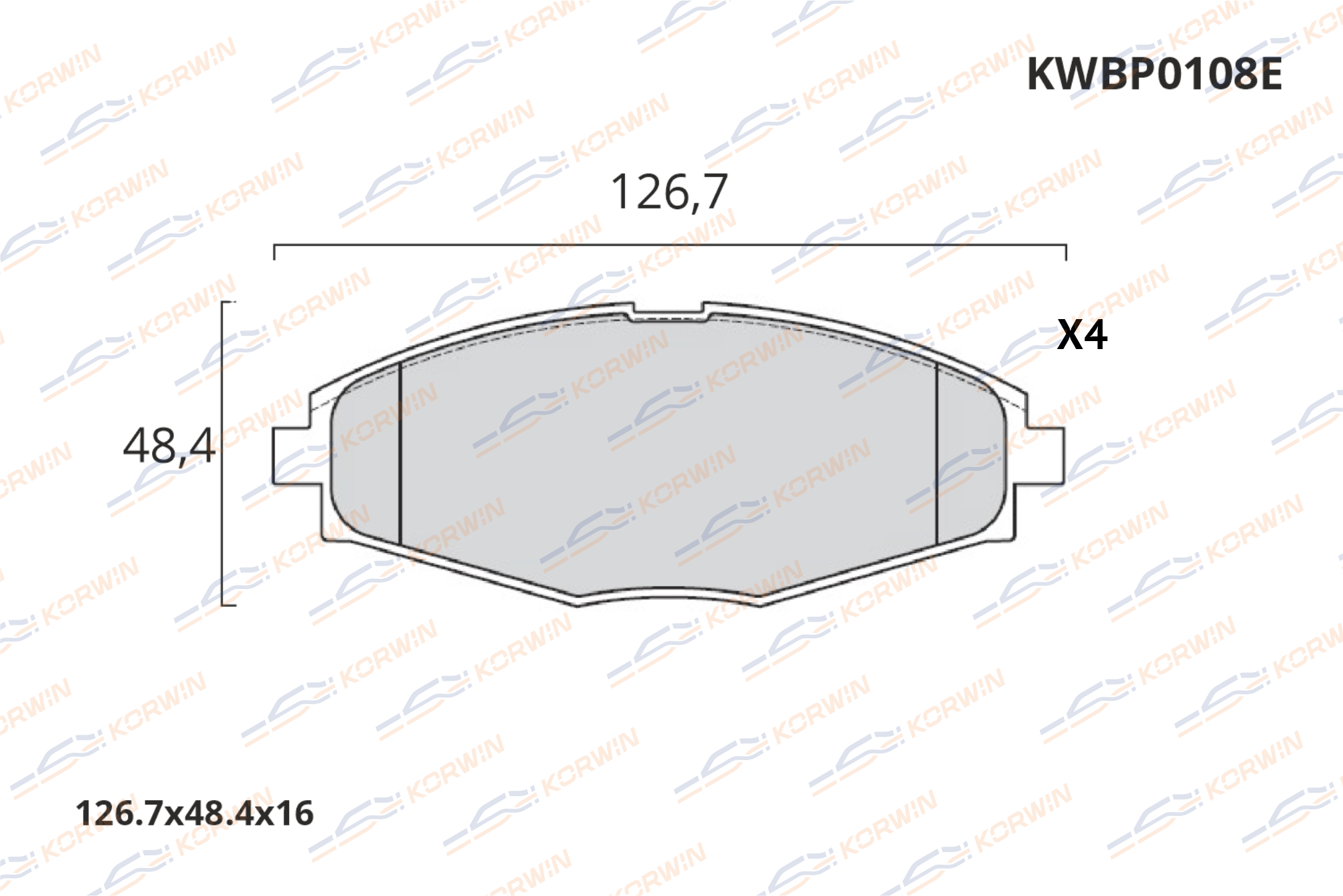 Колодки тормозные дисковые KORWIN ECOLine KWBP0108E