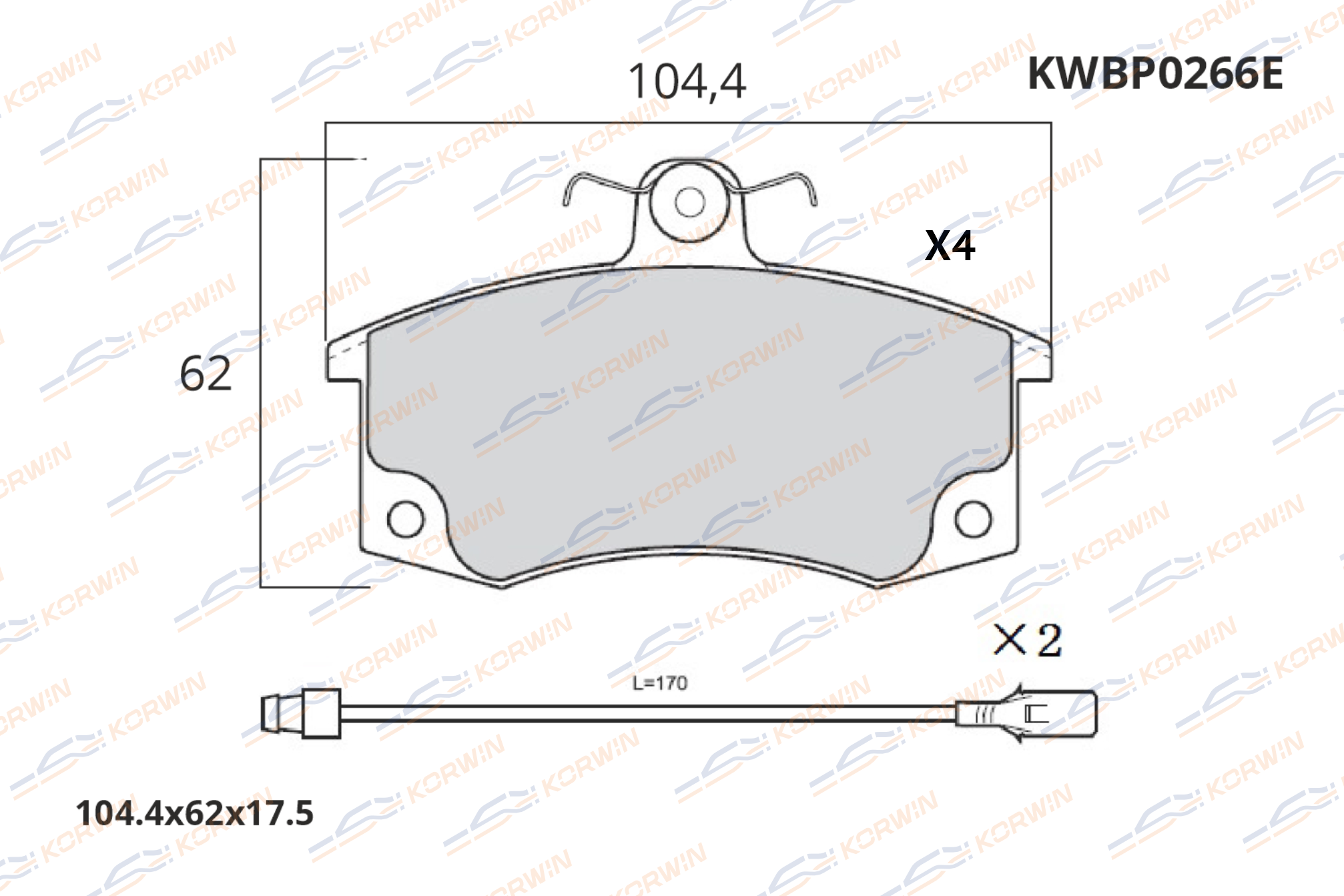 Колодки тормозные дисковые KORWIN ECOLine KWBP0266E