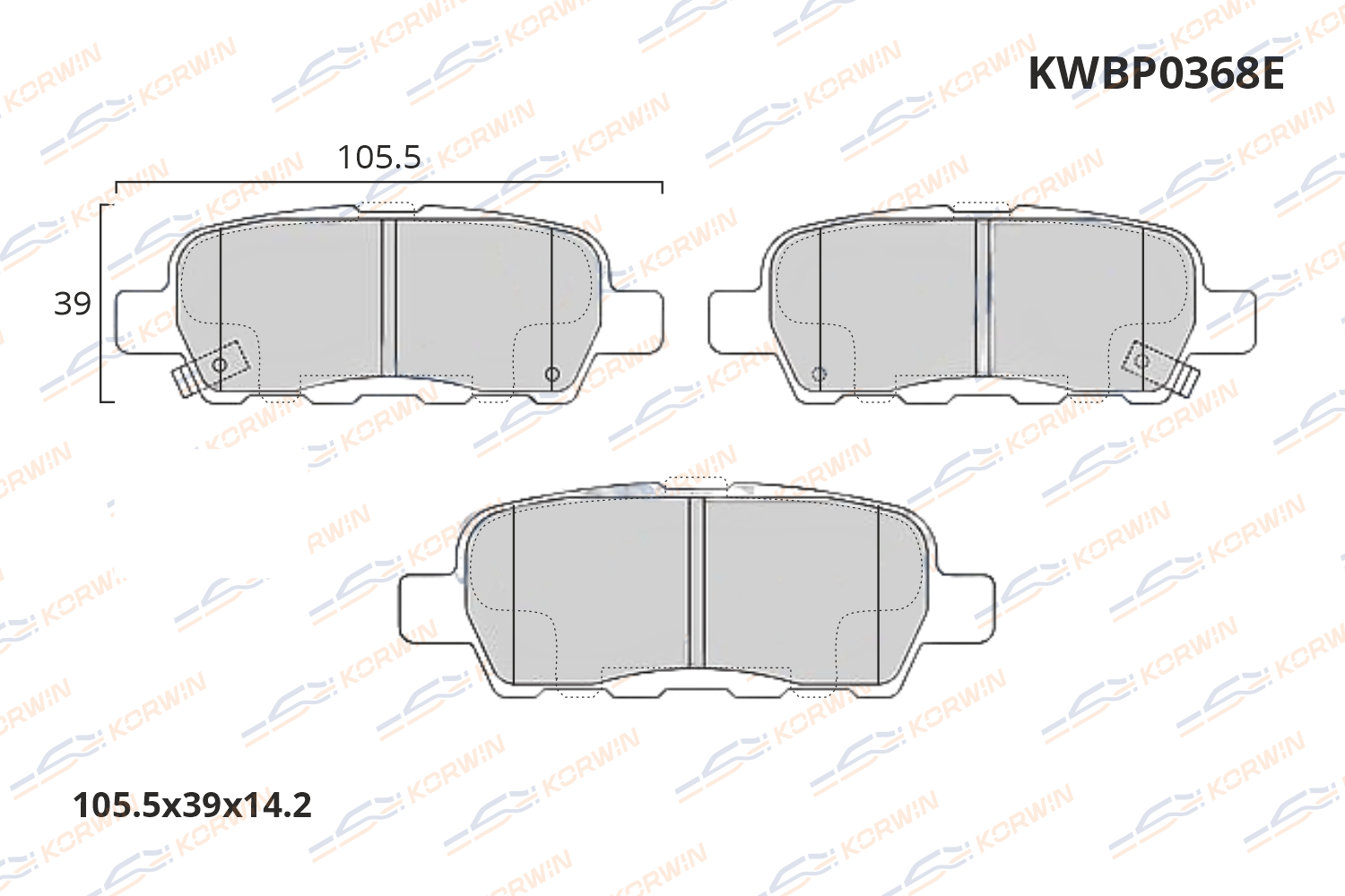 Колодки тормозные дисковые KORWIN ECOLine KWBP0368E