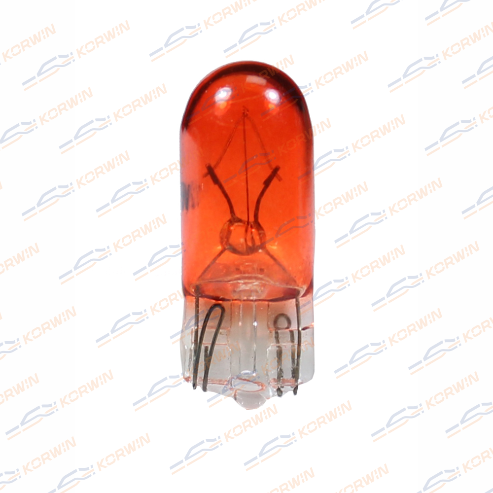 Лампа накаливания (WY5W (T10) 12V 5W W2,1x9,5d ORANGE) (уп. 10 шт.) KORWIN KWYN0017