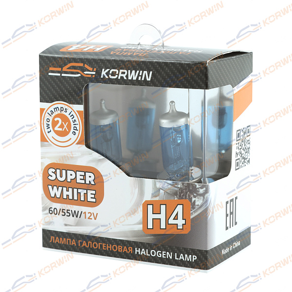 лампа галогенная (h4 12v 60/55w p43t super white ) korwin kwyn0056 оптом от производителя по низким ценам