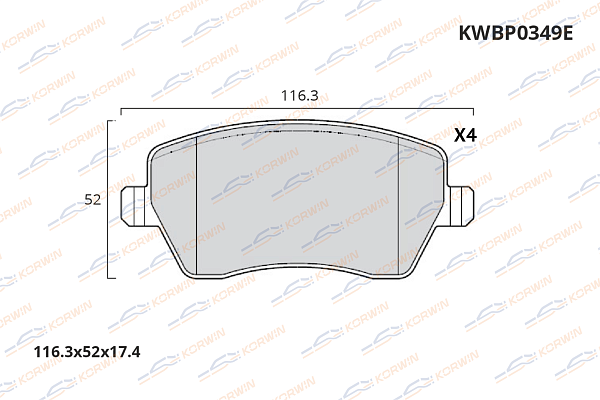 колодки тормозные дисковые korwin ecoline kwbp0349e оптом от производителя по низким ценам