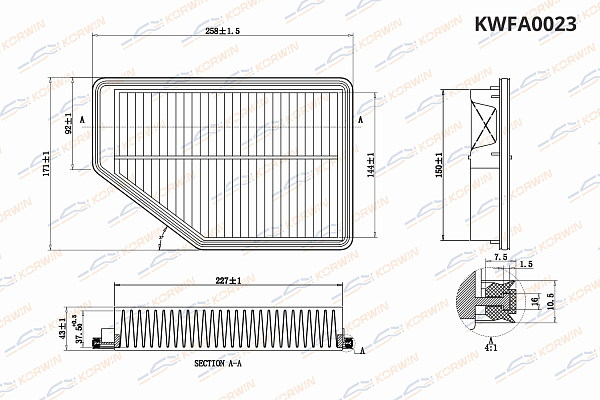 фильтр воздушный korwin kwfa0023 оптом от производителя по низким ценам