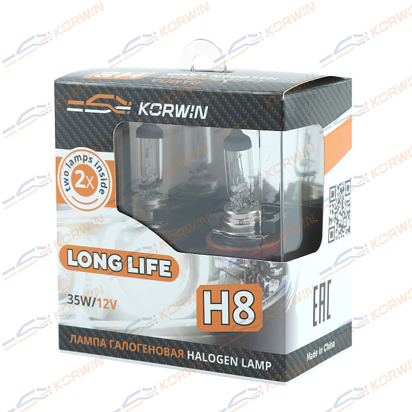 лампа галогенная (h8 12v 35w pgj19-1 long life ) korwin kwyn0061 оптом от производителя по низким ценам