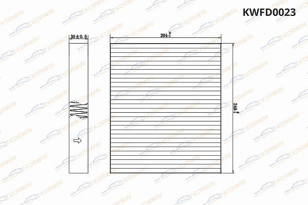 фильтр салонный korwin kwfd0023 оптом от производителя по низким ценам