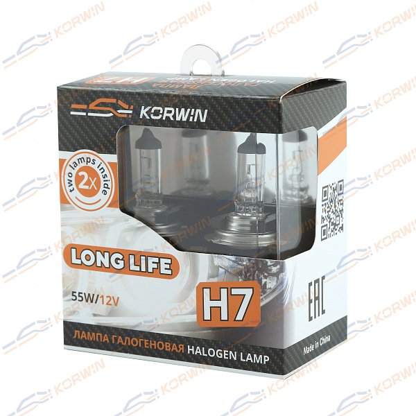 лампа галогенная (h7 12v 55w p43t long life ) korwin kwyn0057 оптом от производителя по низким ценам