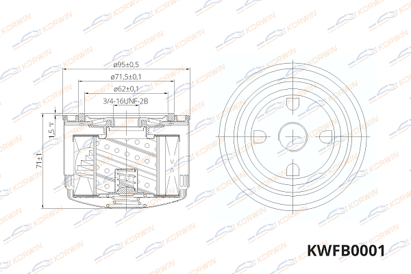 фильтр масляный korwin kwfb0001 оптом от производителя по низким ценам
