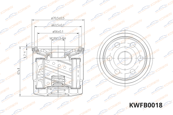 фильтр масляный korwin kwfb0018 оптом от производителя по низким ценам