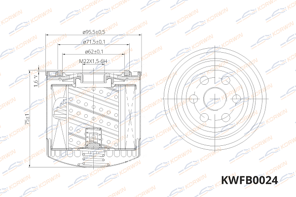 фильтр масляный korwin kwfb0024 оптом от производителя по низким ценам