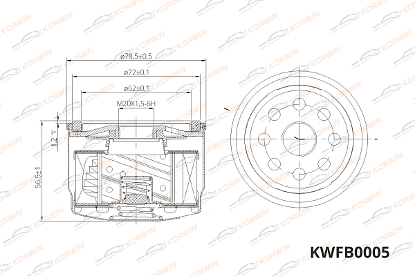 фильтр масляный korwin kwfb0005 оптом от производителя по низким ценам